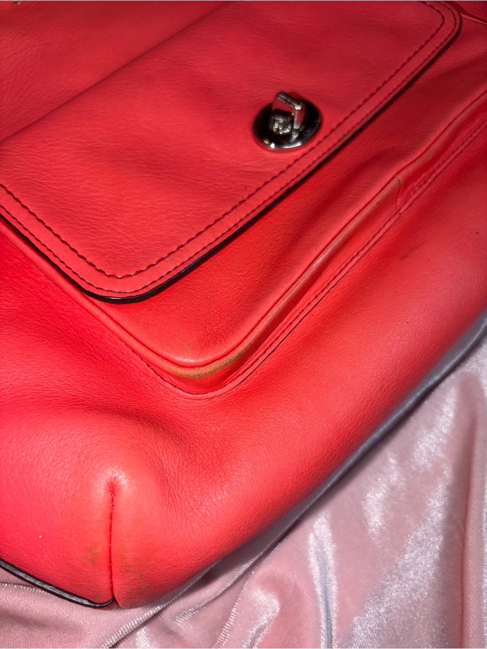 Authentic 2012 Coach Legacy Courtenay Hobo Bag Bright Coral NoK1293-22381 - Picture 10 of 12